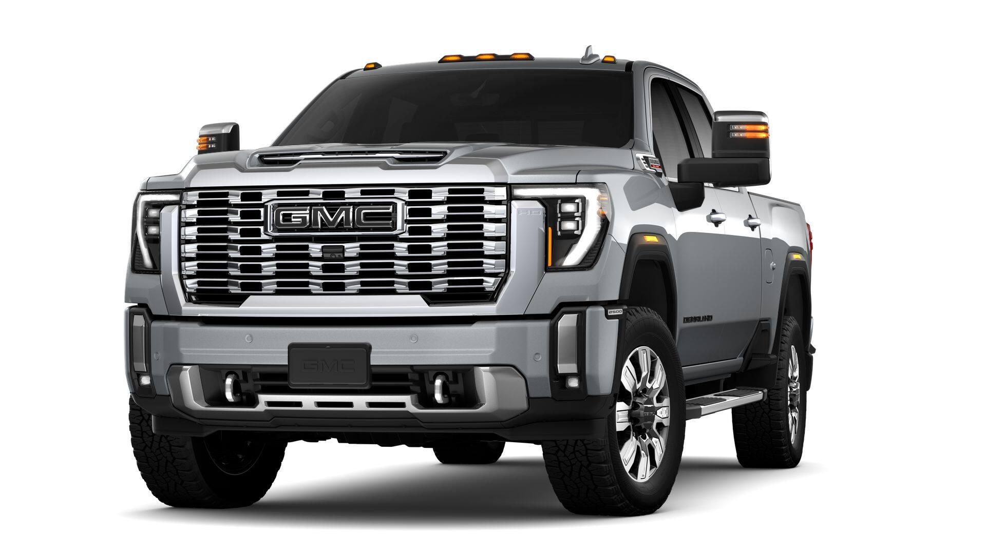 2026 GMC Sierra 2500 HD Denali in Sterling Metallic — front three-quarter view